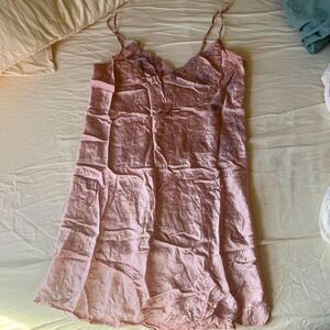 American-vintage Women's Pink Silk Slip Dress